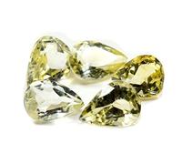 DENMOUS Certified Real Citrine Gemstone Sunela Lot Total 10 Carat 5 Pieces Pear Shape For Astrology Use-B07K25GK1