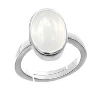 DENMOUS Certified Unheated Untreated 6.25 Ratti 5.52 Carat A+ Quality Natural Rainbow Moonstone Gemstone Ring For Women And Men-B08L19JCDN