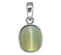 DENMOUS Certified Unheated Untreatet 7.25 Ratti 6.72 Carat A+ Quality Natural Cat Eyes Lehsunia Ketu Silver Plated Pendant For Women'S And Men'S-B0BWNHJC-DNM