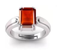 DENMOUS Certified Unheated Untreatet Aaa+ Quality Certified Natural Gomed Stone Silver Plated Ring Adjustable 17.00 Carat-B0C624S4DN