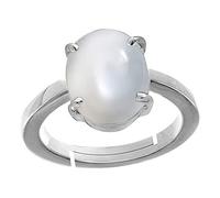 DENMOUS Certified Untreated 7.25 Ratti 6.00 Carat A+ Quality Natural Rainbow Moonstone Gemstone Ring For Women And Men-B0CK8G2Z-AMZ