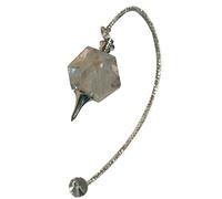 DENMOUS Clear Quartz Octagon Ball Chain Dowser Pendulum, Stone Crystal For Reiki Healing, Dowsing, Meditation, Peace, Vastu, Positivity-B07S1WZ7-DNM