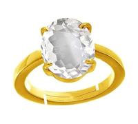 DENMOUS Cubic Zirconia Ring Adjustable Stone Zircon Certified Natural Oval Untreated Unheated Panchdhatu Gemstone American Diamond-DNM01