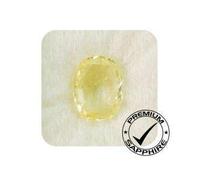 DENMOUS Cultured Yellow Sapphire Stone Original Certified Loose Precious Pukhraj Gemstone 6.25 Ratti 5.50 Carat Yellow Sapphire Stone-B0C9DR3T-2541