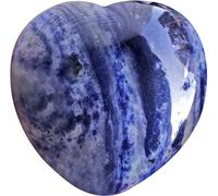 DENMOUS Dalmatian Jasper Natural Puffy Heart Shape Stone For Crystal Healing, White Heart For Healing, Heart Shape Stone Size 4 Cm By -B08W589T-01