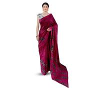 DENMOUS Floral Batik Pure Cotton Block Print Saree - 28043354