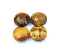 DENMOUS Gems Tiger Eye Stone 8Mm - 4 Piece Chekar Cut Round Natural Earth Mined Deluxe Quality Lab-Certified Tiger Eye/Tiger Stone/Loose Gemstone For Man Or Women Jewelry Making Gemstone-B0CRPF8DM1