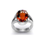 DENMOUS Gomed Ring 5.25 Ratti 4.47 Carat Natural And Certified Hessonite Garnet (Gomed) Astrological Gemstone Adjustable For Men And Women-B0BRX227-00