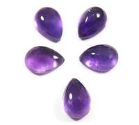 DENMOUS Goyal Exports Amethyst Natural Gemstone Cabochon 7X10 Mm Pear Shape 5 Pcs Wholesale Lot 12.9Cts Gtc-478-B09SPYQKDNM