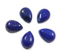 DENMOUS Goyal Exports Lapis Lazuli Natural Gemstone Cabochon 7X10 Mm Pear Shape 5 Pcs Wholesale Lot 12.9Cts Gtc-477-B09SPYYL-00