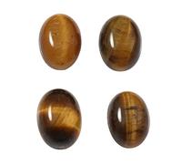 DENMOUS Goyal Exports Tiger Eye Natural Gemstone Cabochon 6X8 Mm Oval Shape 4 Pcs Wholesale Lot 6.8Cts Gtc-405-B09SPYN5-00