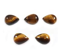 DENMOUS Goyal Exports Tiger Eye Natural Gemstone Cabochon 7X10 Mm Pear Shape 5 Pcs Wholesale Lot 10.3Cts Gtc-480-B09SPZK1M1