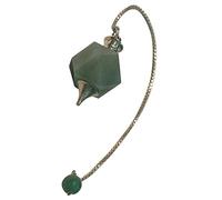 DENMOUS Green Aventurine Octagon Ball Chain Dowser Pendulum, Stone Crystal For Reiki Healing, Dowsing, Meditation, Peace, Vastu, Positivity-B07S1WRF-DNM