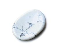DENMOUS Healings4U Howlite Worry/Thumb Stone (2 Piece) Oval Shape Natural Vastu Reiki Healing Chakra Balancing Crystal Stone-B0CJMJM6-DNM