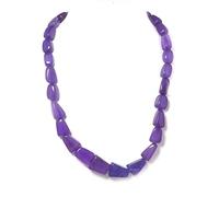 DENMOUS Kgn Gems, Amazing Natural Purple Quartz Gemstone Necklace, Tumble Beads, Unique Shape, Smooth Hand-DNM01Polished, For Women And Men,-DNM01B09QM8MJ