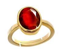 DENMOUS Manu Gems 7.25 Ratti Certified A+ Quality Natural Hessonite Garnet Gomed Adjustable Gold Ring Loose Gemstone For Women'S And Men'S-B09BW49TGG