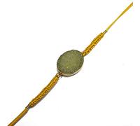 DENMOUS Maureen Gold Plated Druzy Agate Rakhi | Natural Druzy Gemstone Rakhi For Bhai | Gold Plated Natural Agate Druzy Rakhi (Y-1)-B0B1XCQK-DNM
