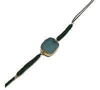 DENMOUS Maureen Gold Plated Druzy Agate Rakhi | Natural Druzy Gemstone Rakhi For Bhai | Gold Plated Natural Agate Druzy Rakhi (G-2)-B0B1X8LTDD
