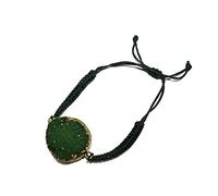 DENMOUS Maureen Gold Plated Stretchable Druzy Agate Rakhi | Natural Druzy Gemstone Rakhi For Bhai | Gold Plated Natural Agate Druzy Rakhi (G-6)-B0B1XCSXDD