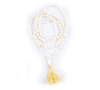 DENMOUS Mother Of Pearl Moti Jaap Mala 108 Beads + Guru Bead For Positivity Calmness Reiki Healing Crystal Healing Astrology Chanting Chakra Healing For Men Women Children (Size 6 Mm)-B08NYRHGDNM