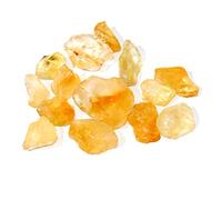 DENMOUS Natural Citrine Carnelian Green Aventurine Rose Quartz Fluorite Tiger Eye Lapis Amethyst Black Tourmaline Negativity Rough Healing Crystal Gemstones (Citrine)-B08QJ6WHDN