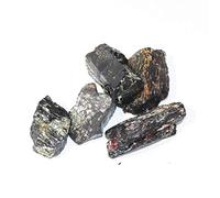 DENMOUS Natural Citrine Carnelian Green Aventurine Rose Quartz Fluorite Tiger Eye Lapis Amethyst Black Tourmaline Negativity Rough Healing Crystal Gemstones (Black Tourmaline)-B08QJ8JZ11