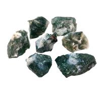 DENMOUS Natural Crystal Moss Agate Raw Rough Stones. Weight : 200 Grams | Pack Of 4 To 8 Beautiful Natural Healing Crystal Raw Stones Depends On Raw Crystal Stone Size-B0CMDF9X00