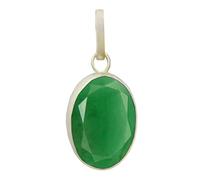 DENMOUS ® Natural Emerald Pendant In Silver 5.25 Ratti / 4.72 Carat Lab Certified Panna Locket Emerald Locket-B082W5X5DNM