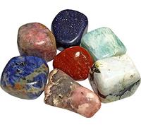 DENMOUS Natural Energized Mix Tumble Stone Like Rhodochrosite, Sodalite, Amazonite, Rhodonite, Moonstone, Blue Goldstone(Sandstone), Red Jasper (Set Of 7 Piece) 04-B07GLRQC1