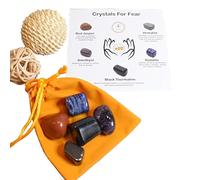 DENMOUS Natural Healing Tumble Stone Fear Kit | Natural Healing Tumble Stone Kit To Help Increase Great Power Or Strength Against Fear-B09TGSDM41