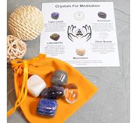 DENMOUS Natural Healing Tumble Stone Meditation Kit|Natural Tumble Healing Stone Kit To Bring Clarity Of Mind And Reach Deeper Level-B0CJ4RN341