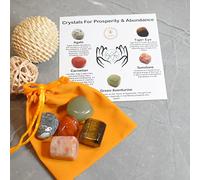 DENMOUS Natural Healing Tumble Stone Prosperity & Abundance Kit | Natural Tumble Healing Stone Kit To Help Living A Prosperous Life & Abundance Mindset-B07H1RM641