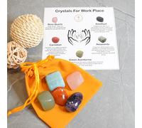DENMOUS Natural Healing Tumble Stone Workplace Kit | Natural Tumble Stone Kit Help Attract More Joy & Success To Aid In Finding Path And Being Successful-B09TH6Q81
