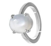 DENMOUS Natural Milky Moonstone 6.25 Ratti 5.50 Carat Gemstone Ring For Women And Men-B0CK8CWLDNM