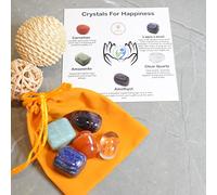 DENMOUS Natural Tumble Healing Stone Happiness Kit | Natural Healing Tumble Stone Kit For Increase Joy, Satisfaction, Contentment And Fulfillment-B09TGSR241