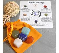 DENMOUS Natural Tumble Healing Stone Virgo Zodiac Kit|Natural Healing Stone Leo Zodiac Kit Presenting Set Of Five Stones Create True Love And Promoting Positive Energy-B09Z88QG41