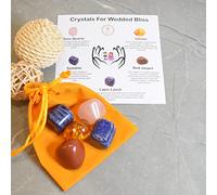 DENMOUS Natural Tumble Healing Stone Wedded Bliss Kit | Natural Tumble Stone Kit To Help Focused On Bringing Faith, Unconditional Love And Commitment In Your New Relationship-B09TH6P941