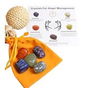 DENMOUS Natural Tumble Stone Healing Anger Management Kit | Natural Healing Tumble Stone Kit To Manage Your Anger-B09TFPGQ41