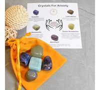DENMOUS Natural Tumble Stone Healing Anxiety Kit | Natural Healing Stone Kit Help Bring Sense Of Bring Peace & Joy To Your Life And Away Anxiety From Your Mind-B09TFRJ71