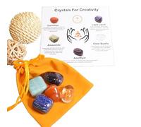 DENMOUS Natural Tumble Stone Healing Creativity Kit | Natural Healing Tumble Stone Kit Use Of Imagination Or Original Ideas To Create Creativity-B09TGTKD41