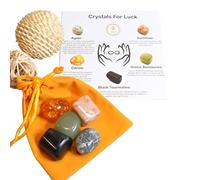 DENMOUS Natural Tumble Stone Healing Luck Kit | Natural Healing Tumble Stone Kit Help Good-Luck, Success & Prosperity-B09TGTJQ41