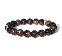 DENMOUS One Black Sulemani Stone Bracelet 10 Mm Natural Reiki Healing Crystal Chakra Balancing Meditation Stone-B08939SX-00