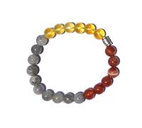 DENMOUS One Bracelets For Attracting Money Stone Citrine, Carnelian, Labradorite 8 Mm Bead Natural Healing Crystal Reiki Chakra Stone-B08BP493-DNM