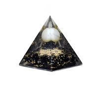DENMOUS Orgonite Pyramid Black Tourmaline With Ball Size 2-2.5 Inch Natural Healing Crystal Chakra Balancing Vastu Stone-B09YV84YB
