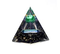 DENMOUS Orgonite Pyramid Black Tourmaline With Malachite Ball Size 2-2.5 Inch Natural Healing Crystal Chakra Balancing Vastu Stone-B09YVBPR-1D