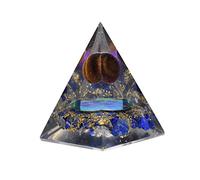 DENMOUS Orgonite Pyramid Lapis Lazuli With Tiger Eye Ball Size 2-2.5 Inch Natural Healing Crystal Chakra Balancing Vastu Stone-B09YV8QXDN