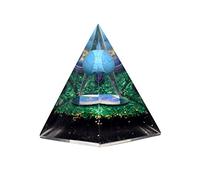 DENMOUS Orgonite Pyramid Malachite With Turquoise Ball Size 2-2.5 Inch Natural Healing Crystal Chakra Balancing Vastu Stone-B09YV95SB