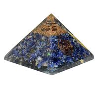 DENMOUS Orgonite Pyramid Sodalite Size - 2.5-3 Inch Natural Healing Crystal Chakra Balancing Vastu Stone-B07SQJP5GG