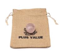 DENMOUS Premium Natural Pink Rose Quartz Pocket Stone Crystal Unconditional Love, Relationship, Calming (Jute Bag, 1Pc)-B0CRPGJ241
