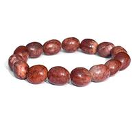 DENMOUS Red Jasper Tumble Beaded Bracelet Metaphysical Vastu Reiki Crystal Healing Natural Stone-B08RWCMR-01